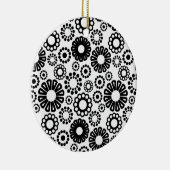Ornament met zwarte en witte florale oplossing (Rechts)