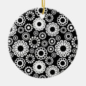 Ornament met zwarte en witte florale oplossing (Voorkant)