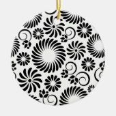 Ornament met zwarte en witte florale oplossing (Voorkant)