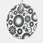 Ornament met zwarte en witte florale oplossing (Links)