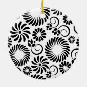 Ornament met zwarte en witte florale oplossing (Achterkant)