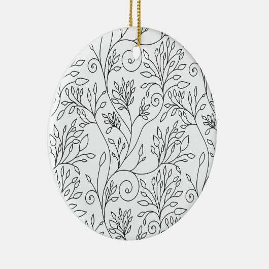 Ornament met zwarte en witte florale oplossing (Rechts)