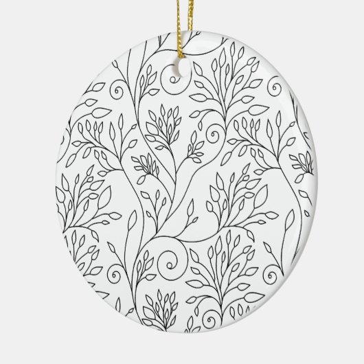 Ornament met zwarte en witte florale oplossing (Links)