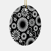 Ornament met zwarte en witte florale oplossing (Rechts)