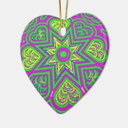Ornament Mint Heart & Stars (Links)
