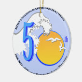 Ornament: MLML 50e ronde golf/zon Keramisch Ornament (Links)