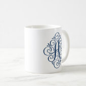 Ornament Monogram Swash Gepersonaliseerd Koffiemok (Voorkant rechts)