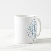 Ornament Monogram Swash Gepersonaliseerd Koffiemok (Voorkant rechts)