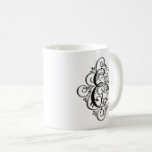 Ornament Monogram Swash Gepersonaliseerd Koffiemok (Voorkant rechts)