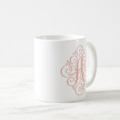 Ornament Monogram Swash Gepersonaliseerd Koffiemok (Voorkant rechts)
