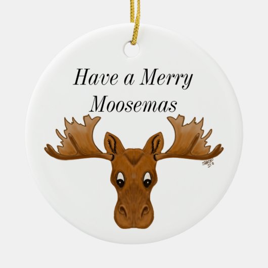Ornament Moose, merry mosemas (Voorkant)