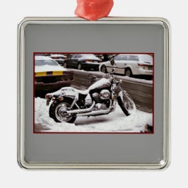 ornament "Motorrijwiel in de winter"