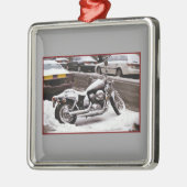 ornament "Motorrijwiel in de winter" (Links)