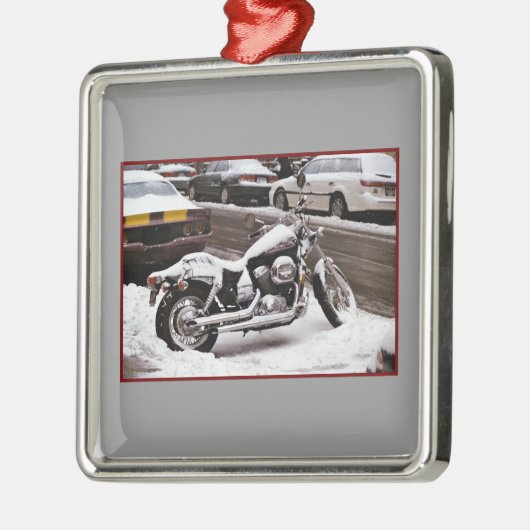 ornament "Motorrijwiel in de winter" (Links)