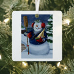 Ornament Navy Sailor Snowman<br><div class="desc">Navy sailor sneeuwman-versiering door kunstenaar Bill Abbott.</div>
