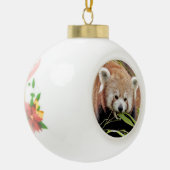 Ornament, Noel, rode panda. Keramische Bal Ornament (Links)
