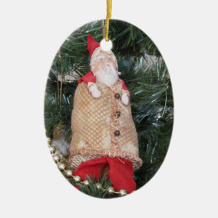 Ornament - (ovl) - Antiek Kerstman in Boom