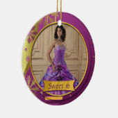 Ornament Paars Gold Sweet 16 (Rechts)