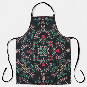 ornament paisley, skulls and botten Bandana Print, Schort