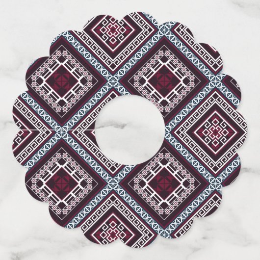 Ornament Pattern Wijnglaslabel (Achterkant)