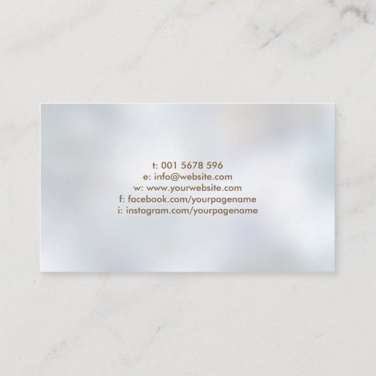 Ornament Pearl en goud Visitekaartje (Achterkant)