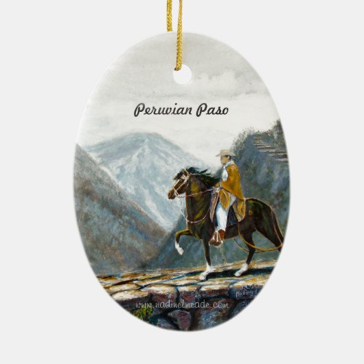 Ornament, Peruviaans bergspoor Keramisch Ornament (Achterkant)