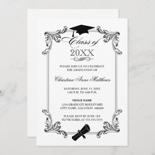 Ornament Pet en diplomatiek Afstuderen Kaart (Voorkant / Achterkant)