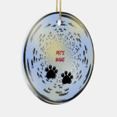 Ornament Pets Name Paw Print (Rechts)