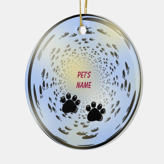 Ornament Pets Name Paw Print (Links)