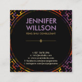 Ornament Phoenix en Dragon Vierkante Visitekaartje (Achterkant)