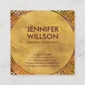 Ornament Phoenix en Dragon Vierkante Visitekaartje (Achterkant)