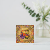 Ornament Phoenix en Dragon Vierkante Visitekaartje (Staand voorkant)