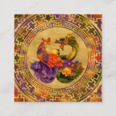 Ornament Phoenix en Dragon Vierkante Visitekaartje (Voorkant)
