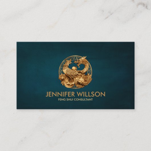 Ornament Phoenix en Dragon Visitekaartje (Voorkant)