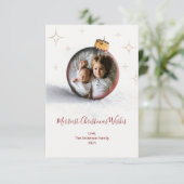 ornament Photo-kerstkaart Kaart (Staand voorkant)