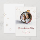 ornament Photo-kerstkaart Kaart (Voorkant / Achterkant)