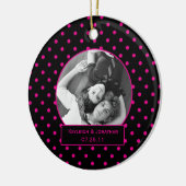 Ornament Pink and Black Polka Dots Wedding Keepsa (Links)