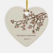 Ornament Pink Cherry Blossom Wedding Keepslag (Voorkant)
