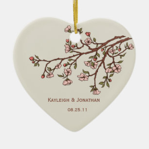 Ornament Pink Cherry Blossom Wedding Keepslag