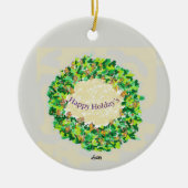 Ornament Prettige feestdagen: Kerstkrans /Kerst (Voorkant)