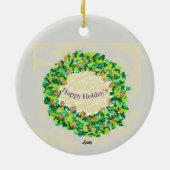 Ornament Prettige feestdagen: Kerstkrans /Kerst (Achterkant)