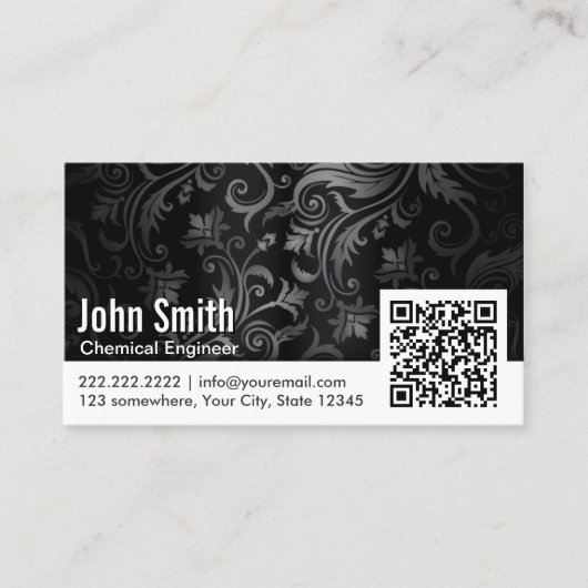 Ornament QR Code Chemical Engineer Visitekaartje (Voorkant)