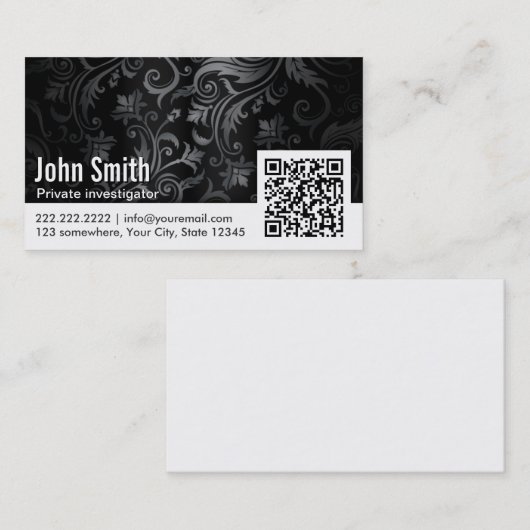 Ornament QR Code Onderzoeker Visitekaartje (Voorkant / Achterkant)
