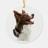 Ornament Red Border Collie Head (Voorkant)