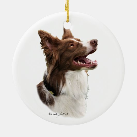 Ornament Red Border Collie Head (Achterkant)