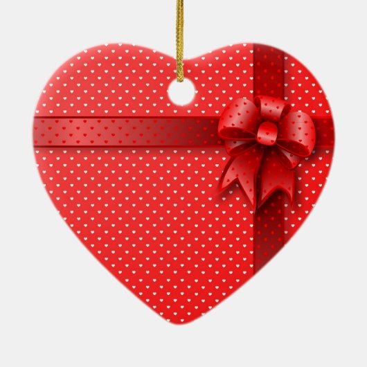 Ornament Red Cadeau Bow (Achterkant)