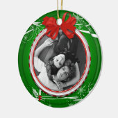 Ornament Red Green Holly 1 kerst (Links)