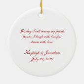 Ornament Red Heart Black Swirls Wedding Keepsak (Achterkant)