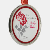 Ornament Red Peony First Kerstkeepomwille (Rechts)