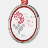 Ornament Red Peony First Kerstkeepomwille (Links)